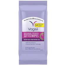 Vagisil Anti-Itch Medicated Feminine Vaginal Maximum Strength 20 Wipes -NEW