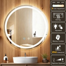 Specchio bagno led Ø60 cm con illuminazione touch senza appannamento specchio parete 3 colori luce