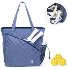 Pickleball Tote Bag for Women with Fence Hook, Quilted Pickleball Bag Holds 3-4