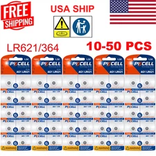 10-50X AG1 364 397 LR621 531 SR60 1.5V Alkaline Button Cell Watch Battery PKCELL