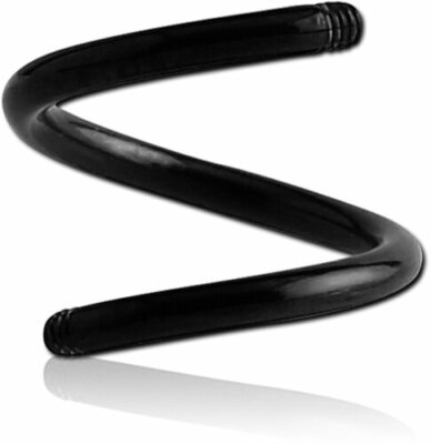 Schwarze Spirale 1.2 mm Gewinde Ohrpiercing Intimpiercing Einzelteil Ersatz