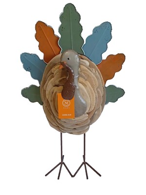 Martha Stewart Seasonal Decor Driftwood & Metal Turkey, Brand New 