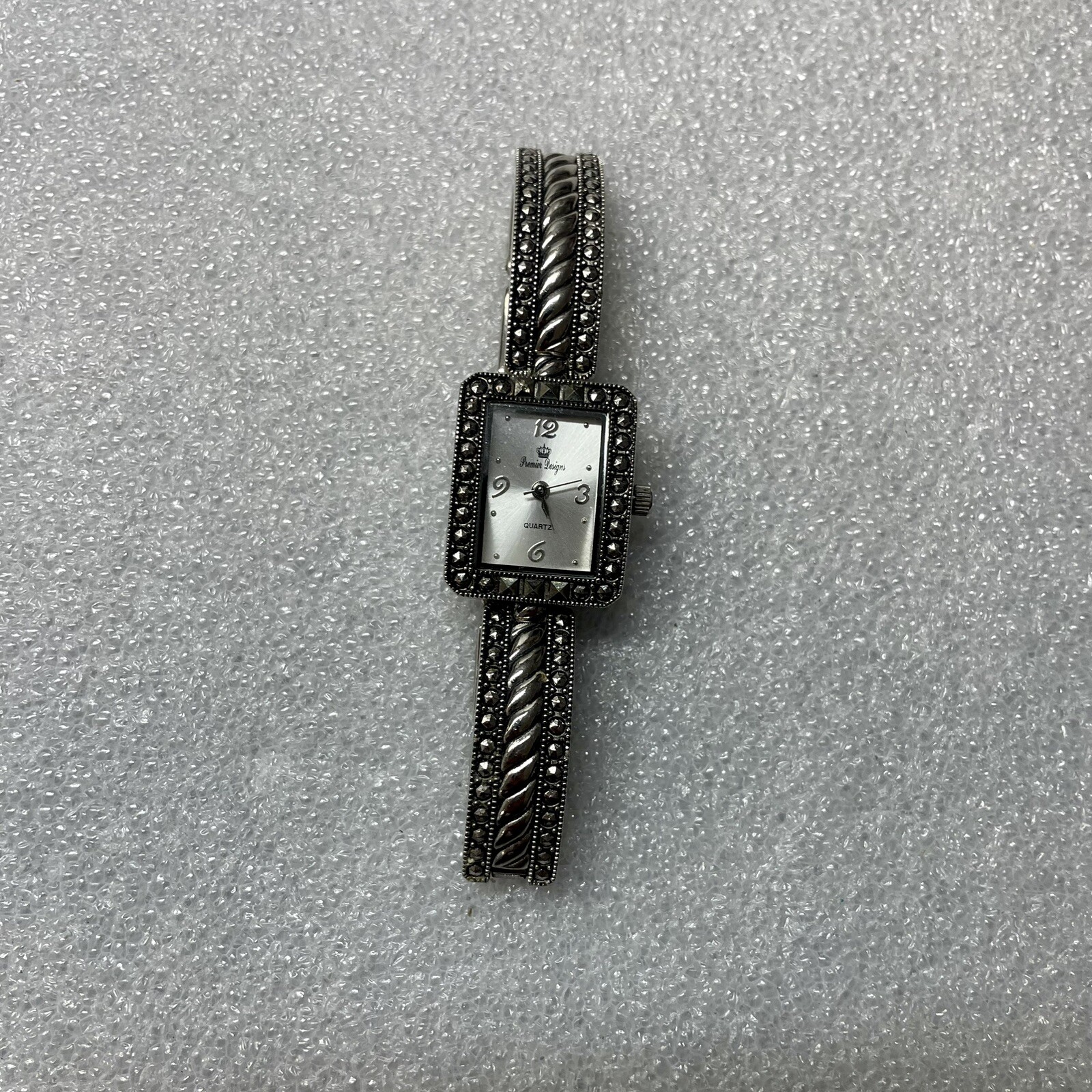 Premier Designs Silvertone Dial Rectangle Case Br… - image 1