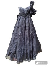 Vtg 80s Mike Benet Formals Black Prom Dress Gown 8 Goth Cosplay Dark Fairy Party