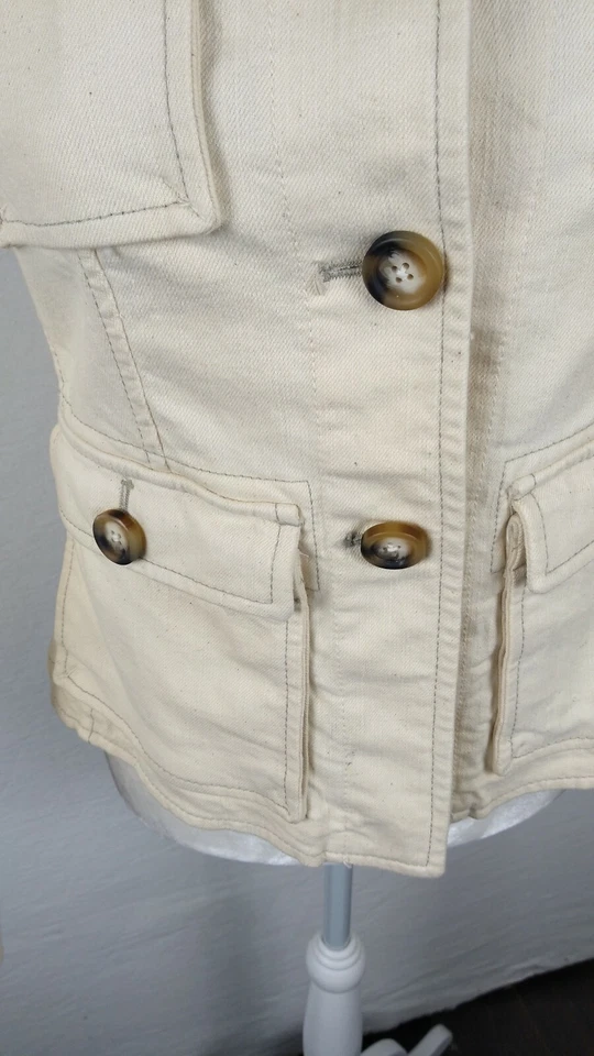 Gap Wms 2 Cream Color Denim Jacket S23 - Image 4 of 4