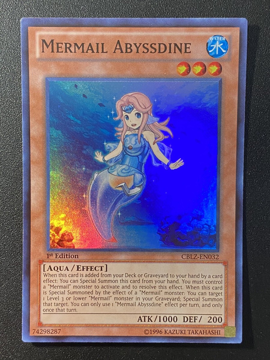 YuGiOh MERMAIL ABYSSDINE CBLZ-EN032 Super Rare 1st Edition Near