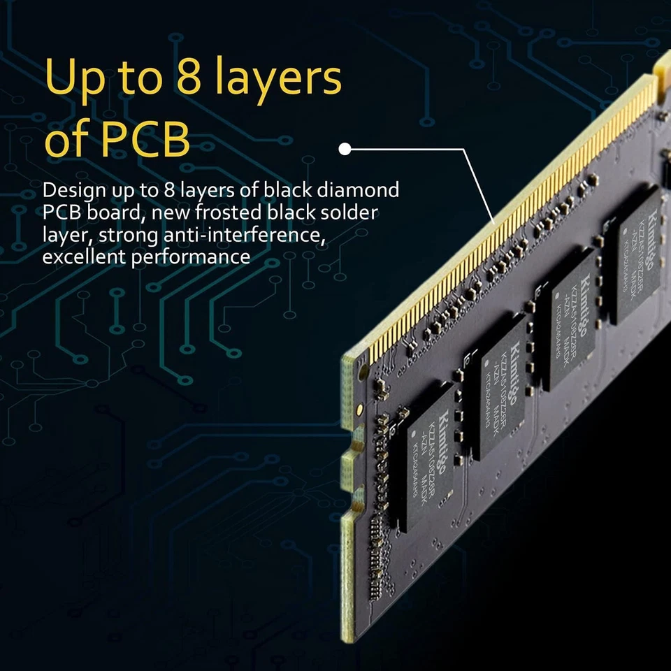 8GBx2 1600MHz UDIMM Desktop RAM PC4-21300 288 Pin CL19 1.35V Memory Upgrade - Image 3 of 4