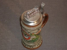 1985 Railroad Stein - raised relief w/IGR winged wheel emblem, .5L  Impressive!