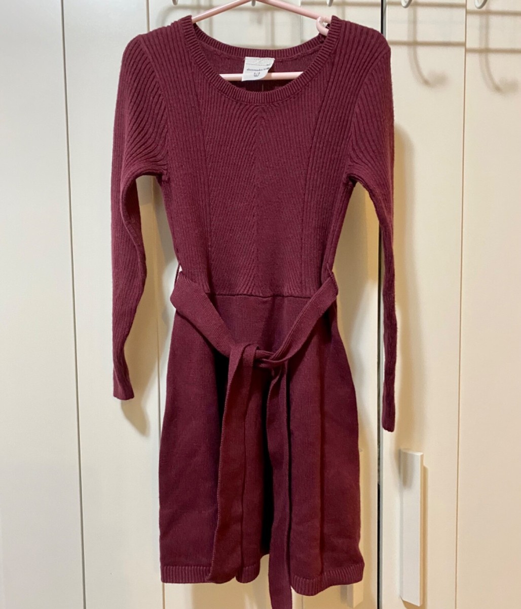 NWOT Abercrombie Kids Girls Long Sleeve Belted Sweater Dress Size