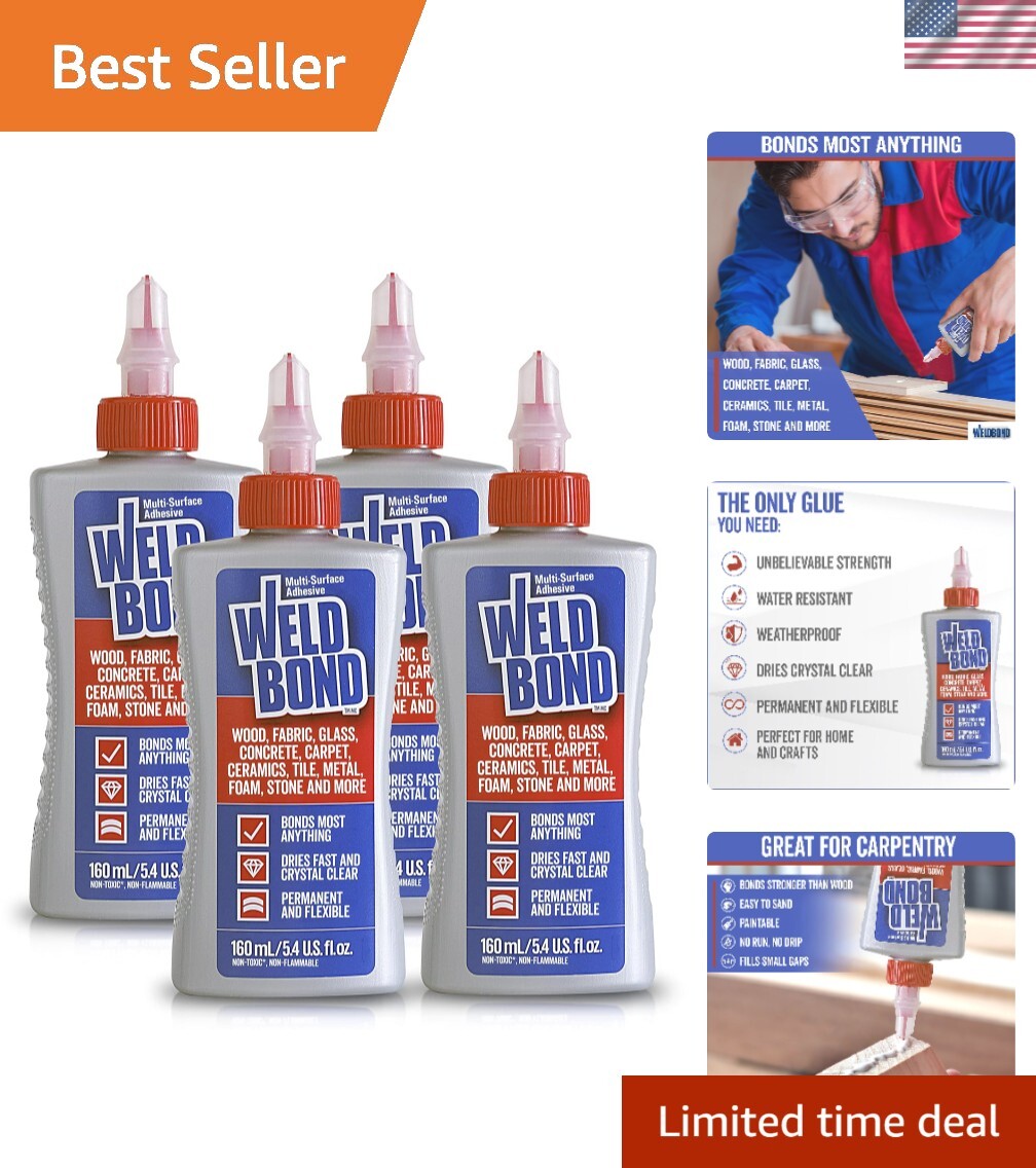 Multi-Surface, Non-Toxic Glue, Bonds Most Anything! Use as Wood Glue or for G...