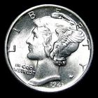 1943-D Mercury Dime Silver ---- Gem BU FB Condition Stunning Coin ---- #562Z