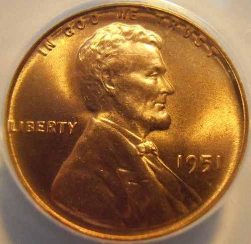 1951 P Lincoln Cent, MS66 RED!!  (51P558) FREE SHIPPING