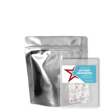 50 Pack 7 Mil Quart Seal-Top Stand Up Mylar Bags  200cc Oxygen Absorbers