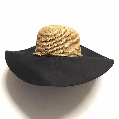 TOMMY BAHAMA NATURAL FIBRE STRAW HAT WIDE FABRIC BRIM ONE  display picture 1