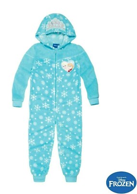 Disney FROZEN Eiskönigin Fleece Overall Schlafanzug Kapuze Jacke Winterjacke 104