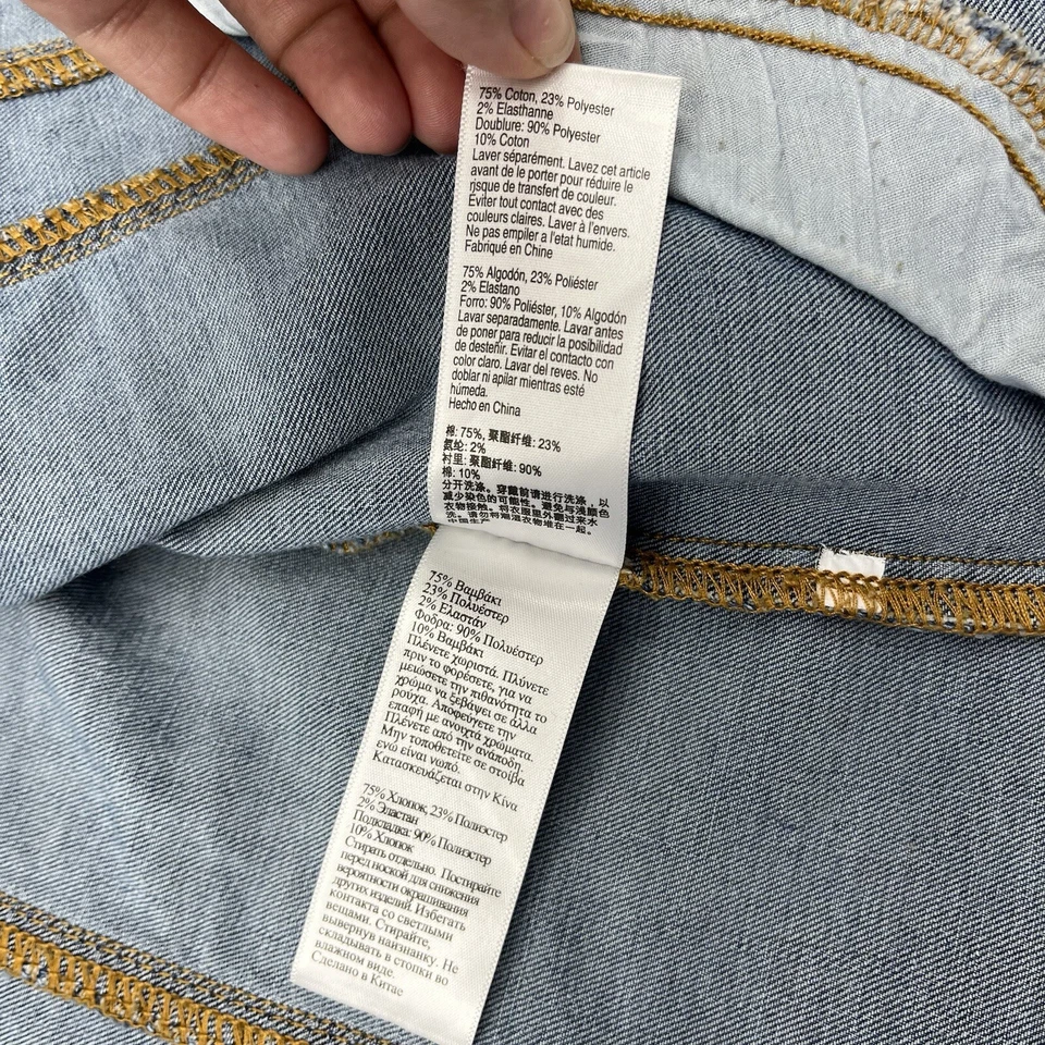 Chaqueta de Jean Oasis Denim Azul Botón Frontal Cuello Bolsillos Mujer’s Talla UK 12 Foto 4 de 4