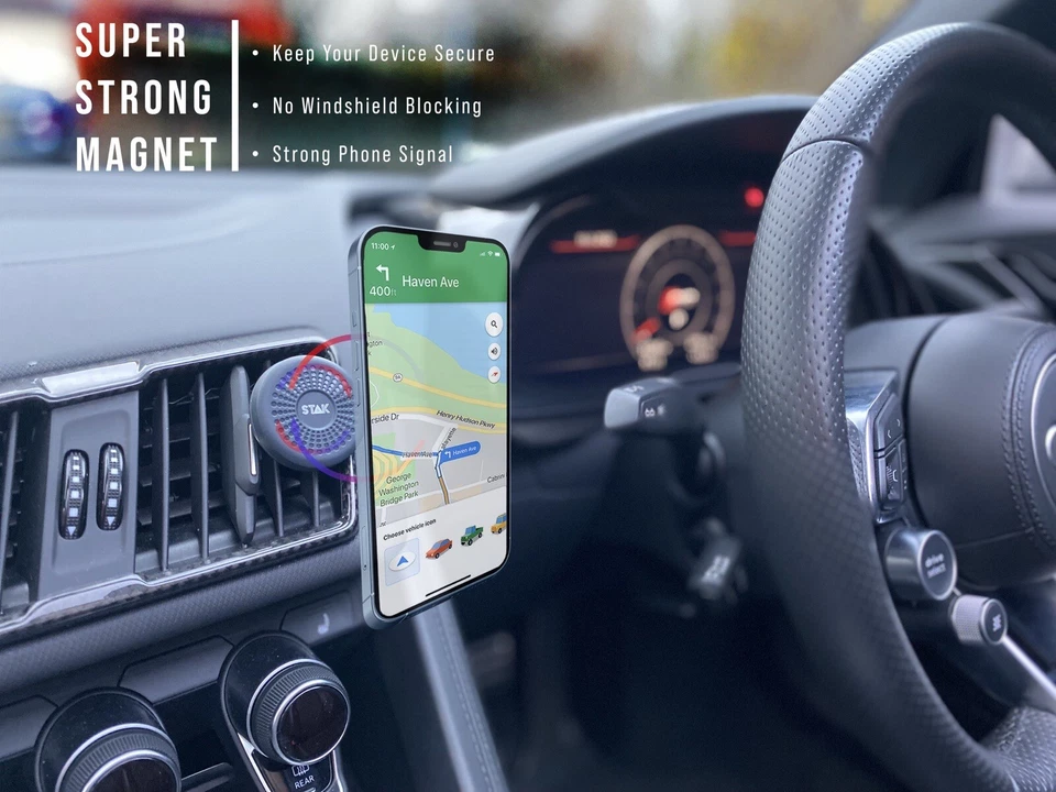 Universal In Car Magnetic Phone Holder For Air Vent Smartphones iPhone & Android - Image 3 of 4