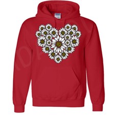    Daisy Flower Hoodie Heart Of Daisies Love Flowers Adults Unisex Pullover
