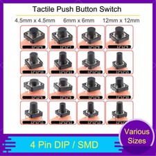 Mini Small Momentary Tactile Push Button Switch PCB Mounted SPST Various Sizes