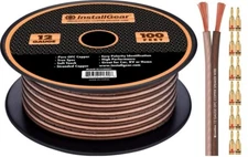 12 Gauge Speaker Wire with 12 Banana Plugs (100ft) 12 AWG Cable Oxygen Free