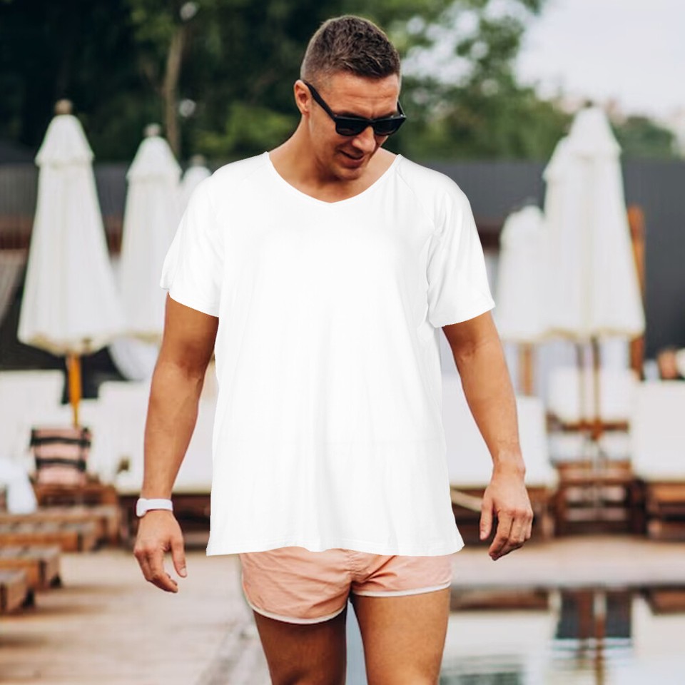 Men Summer Vacation Casual Shirt Top Short Sleeve Tees Beach Shirts