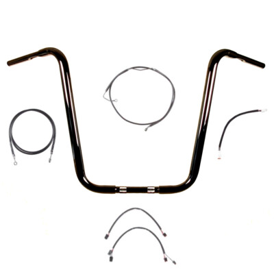 1 1/4'' BBlack 20'' Ape Hanger Handlebar Kit 2017 & Up Harley Road King w/ABS