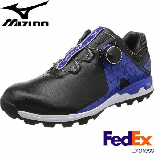MIZUNO Golf Shoes WAVE HAZARD SL BOA WIDE 51GM2175 Black Blue New free shipping - Afbeelding 1 van 10