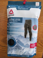 Reebok Mens Pro-Series Performance Base Layer Pants With Fly 2XL Black