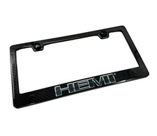 Chrome Hemi Abs Real Carbon Fiber License Plate Frame Licensed