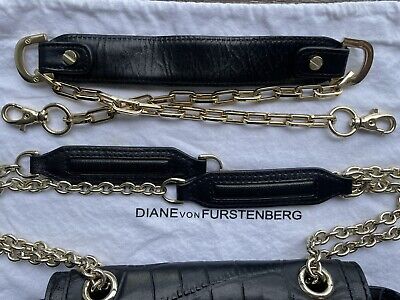 DVF Diane Von Furstenberg Black Leather / Suede Shoulder DVF Diane Von Furstenberg Black Leather / Suede Shoulder