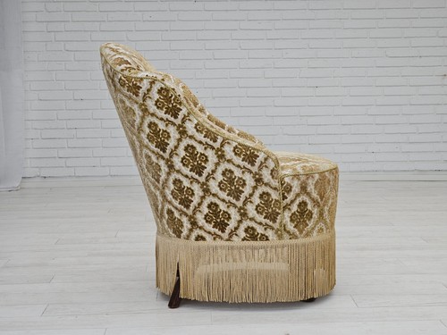 Años 50, sillón danés, muebles de terciopelo, patas de madera de fresno. - Imagen 7 de 16
