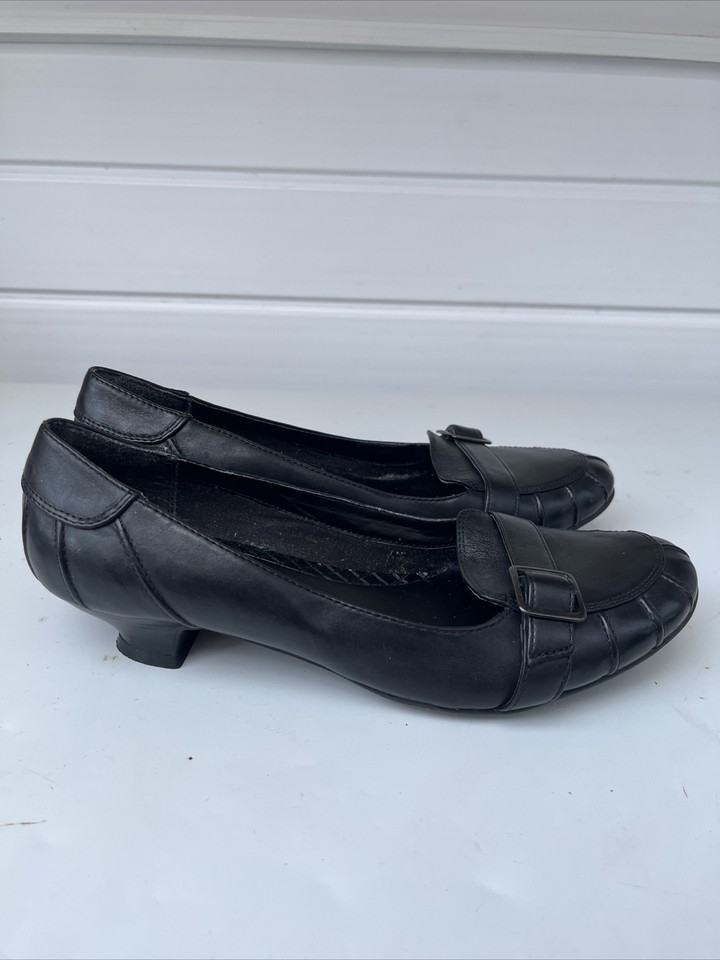 VGC Hardly Worn Ladies Clark’s Black Leather Low Heel Shoes, UK 5D eBay