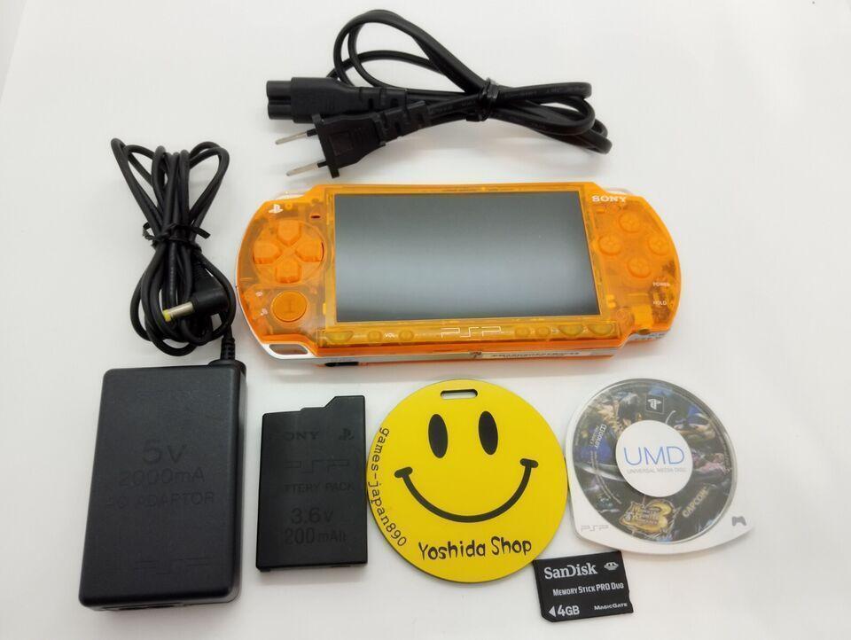 PSP 2000 すぐ遊べるセット【美品・カスタム】オレンジ Sony PSP-2000 Playstation Portable Console Clear Orange