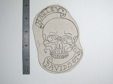 vtg 1960s 1970s Tattoo Flash acetate stencil Banner Skull signed HAR3