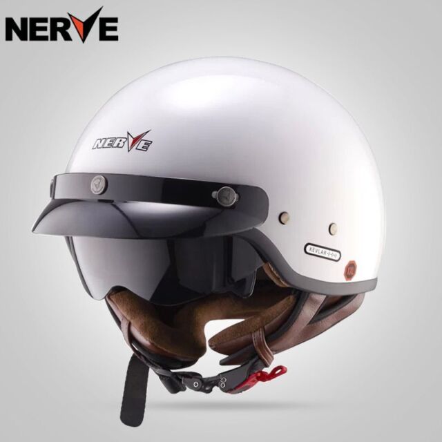 NERVE Motorcycle Half Helmet Carbon Fiberglass DOT Ultra-light Open ...