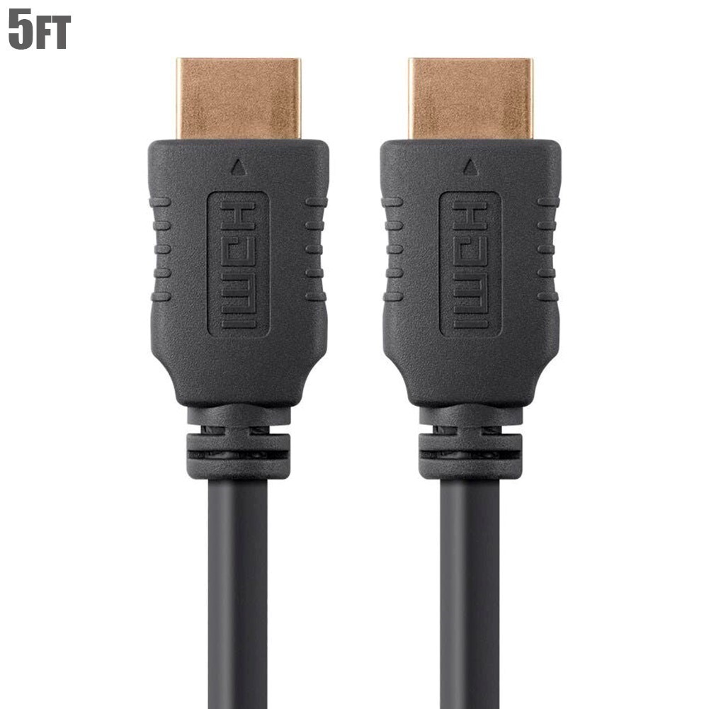 5ft Black HDMI Cable with Ferrite Cores for 3D 1080P HD TV BluRay DVD PS3 Xbox-image