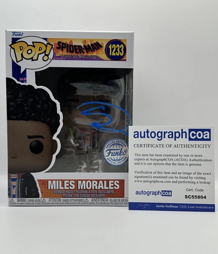 Shameik Moore AUTÓGRAFO Spider-Man Miles Morales Firmado Funko Pop ACOA