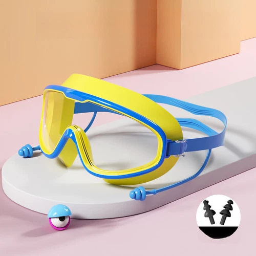 Large Frame Swim Goggles Anti-Fog Waterproof HD Silicone Ear Plugs Adults Kid - Picture 16 of 23