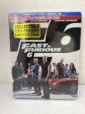 Fast Furious 6 Blu-Ray/DVD/Digital HD Steel-book Extended Edition SEALED