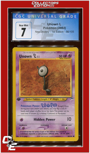 Unown [L] (1st Edition) graded CGC 7 for sale on eBay
