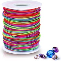Alyvisun 1Mm X 100M Regenbogen Elastisches Band FüR ArmbäNder, Gummiband FüR Ar