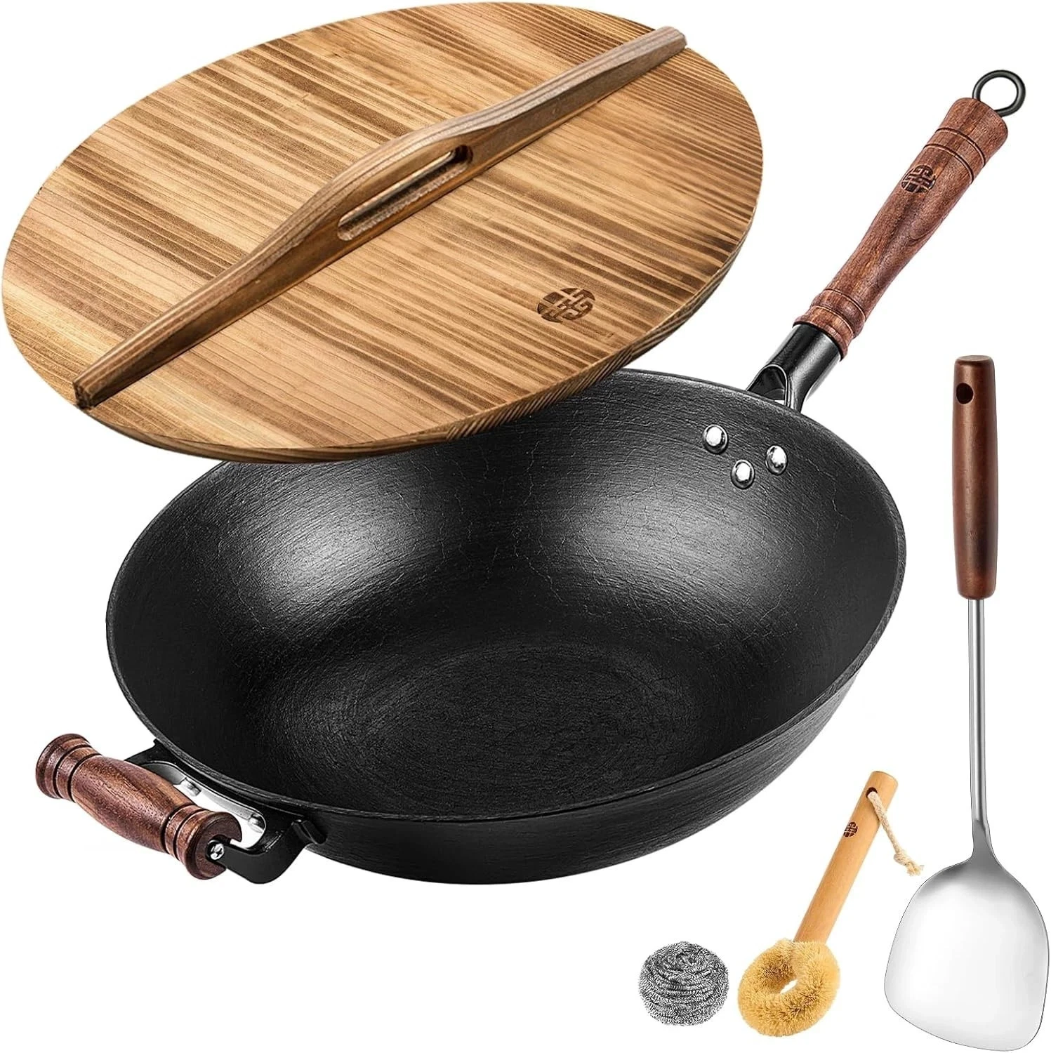 WANGYUANJI Iron Wok 12.6" Chinese Flat Bottom Wok – Chemical-Free with Stainless
Opens in a new wind