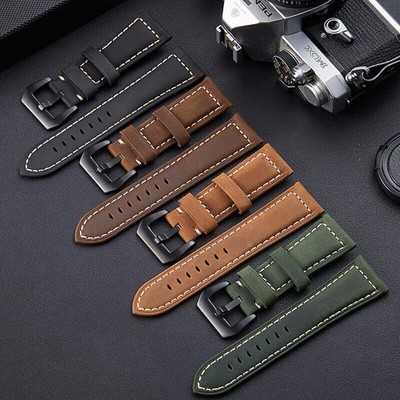 Echtes Crazy Horse Leder Uhrenarmband Band Schnellverschluss 20 22 24 Reiter