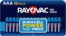 Rayovac High Energy AAA Batteries 16 Pack , Alkaline Triple A