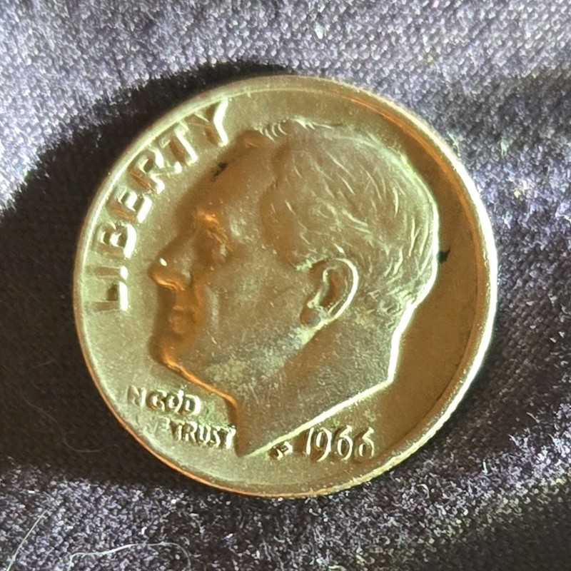 1966Roosevelt Dime 10C Circulated US Coin Uncertified