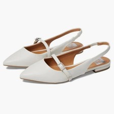 DV by Dolce Vita Chance Women Flat Shoes Slingback IVORY, MSRP 98