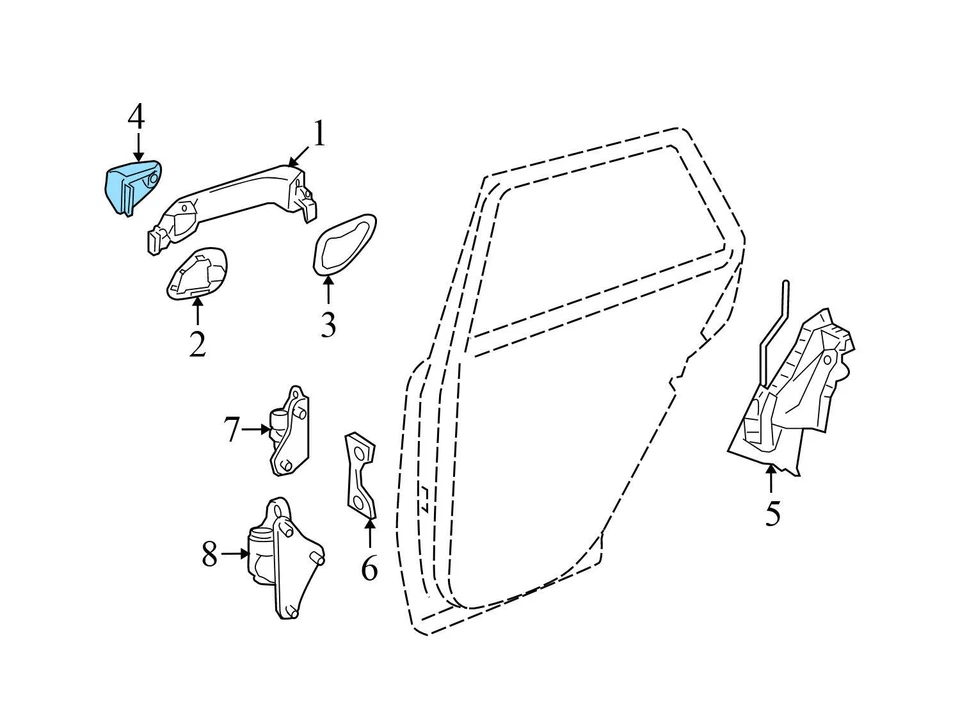 2007 MERCEDES-BENZ R63 AMG - REAR Right Exterior DOOR Handle CAP / Cover - Image 4 of 4