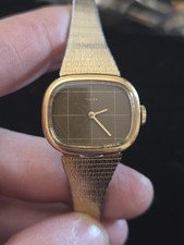 Timex Women Gold Tone Oval Stainless Steel 21mm Mechanical Wind Watch 7 1/4"