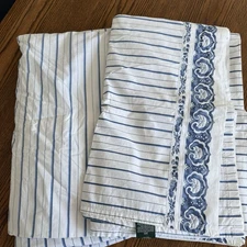 RALPH LAUREN Porcelain Jonquil 4 PC QUEEN Flat/Fitted Sheet Set 2 Pillow Cases