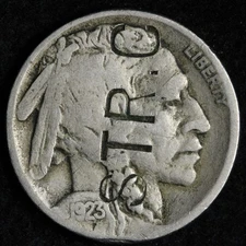 1923 Buffalo Nickel COUNTERSTAMP "STRC" E279 T